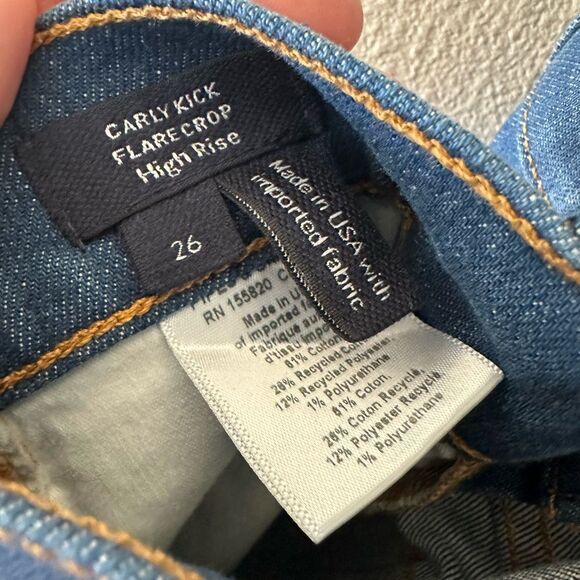 Veronica Beard Carly Kick Flare Crop Cropped High Rise Jeans Size 26 Denim - Picture 7 of 7